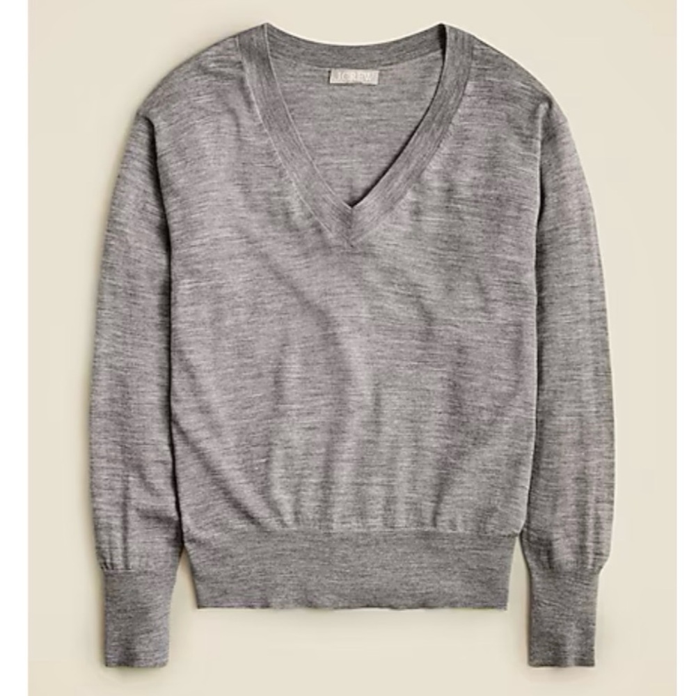 J. Crew Lightweight Merino Wool V-Neck Sweater NWT